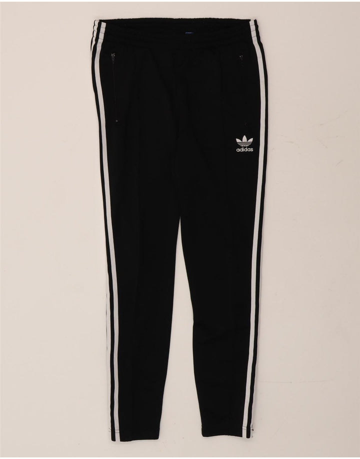 Damskie spodnie dresowe ADIDAS UK 10, małe, czarne, poliestrowe