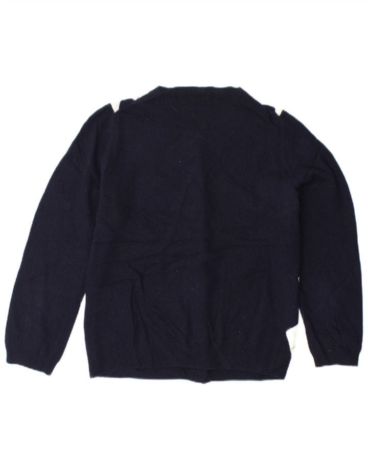 J. CREW Męski sweter rozpinany UK 6 XS Granatowy Argyle/Diament