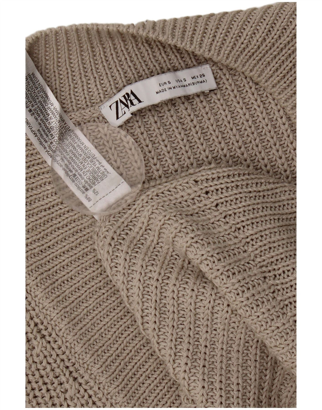 Męski podkoszulek Zara z kamizelką, mały, brązowy, akrylowy