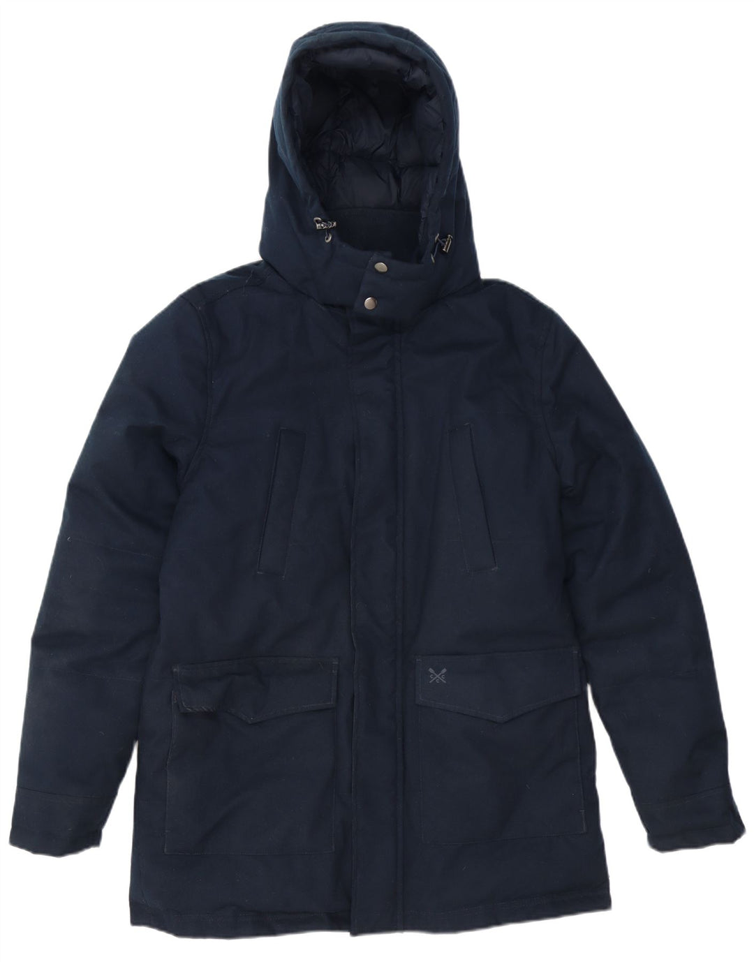 Crew Clothing Męska ocieplana kurtka z kapturem UK 36, mała granatowa, poliester