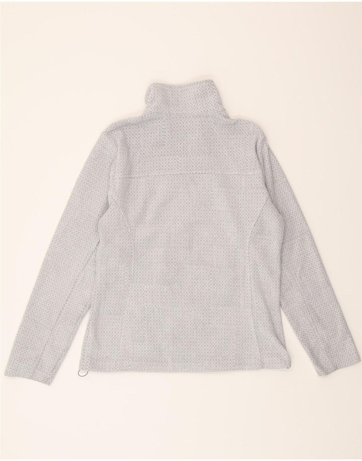 COLUMBIA Womens Fleece Jacket UK 16 Large Grey Spotted Polyester Vintage Columbia and Second-Hand Columbia from Messina Hembry 