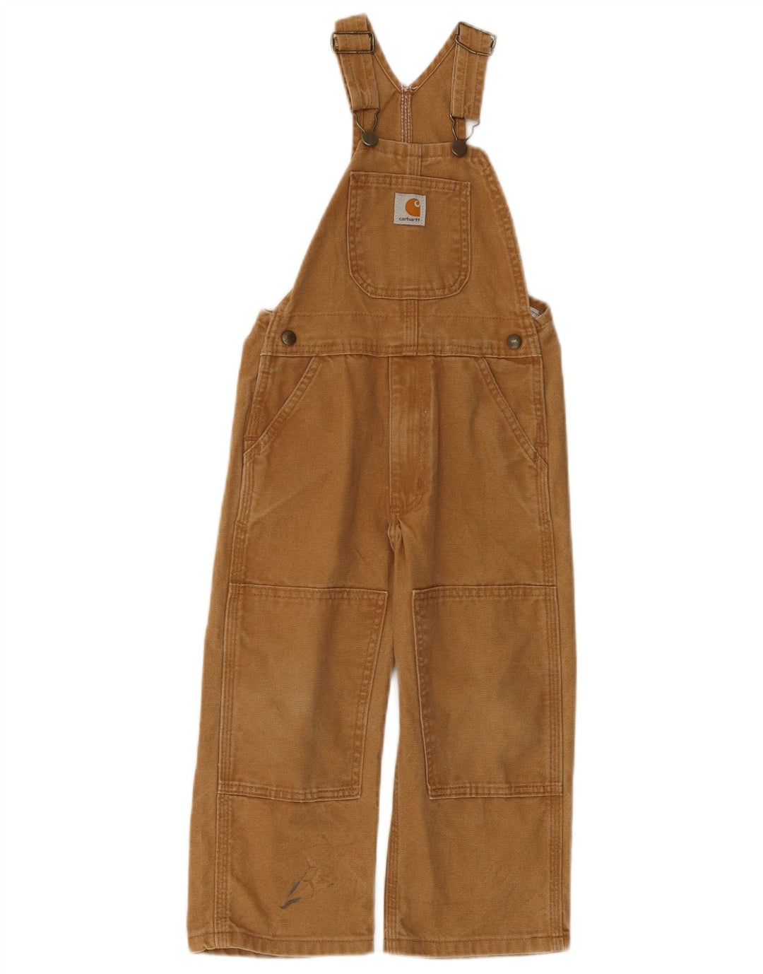 Spodnie ogrodniczki CARHARTT chłopięce 4-5 lat W24 L16 beżowa bawełna
