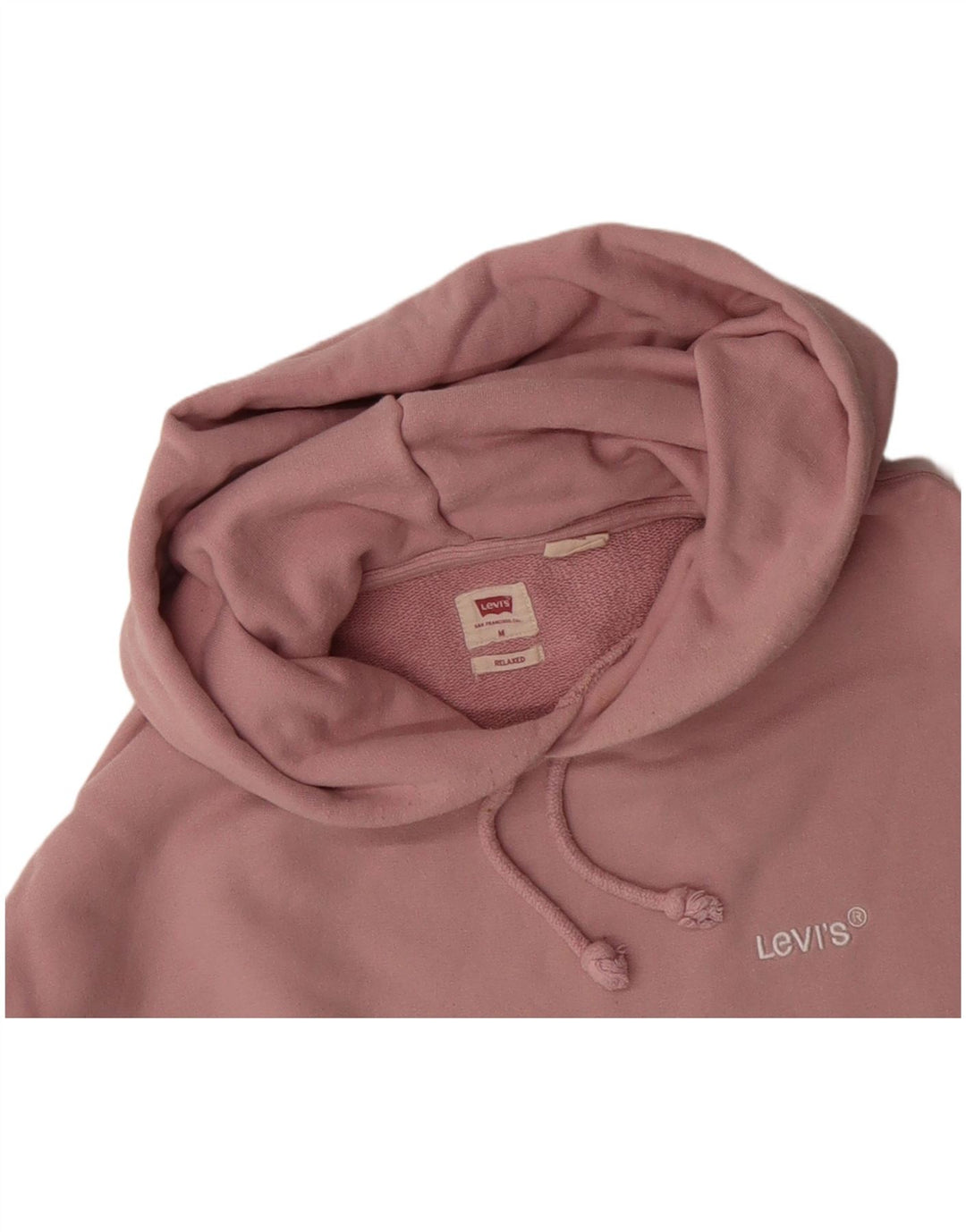 LEVI'S Mens Relaxed Fit Hoodie Jumper Medium Pink Cotton