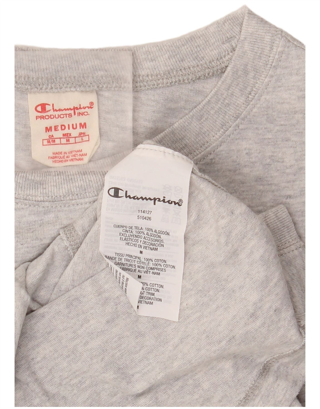 Koszulka damska CHAMPION Top UK 14 Średnia szara bawełniana nakrapiana