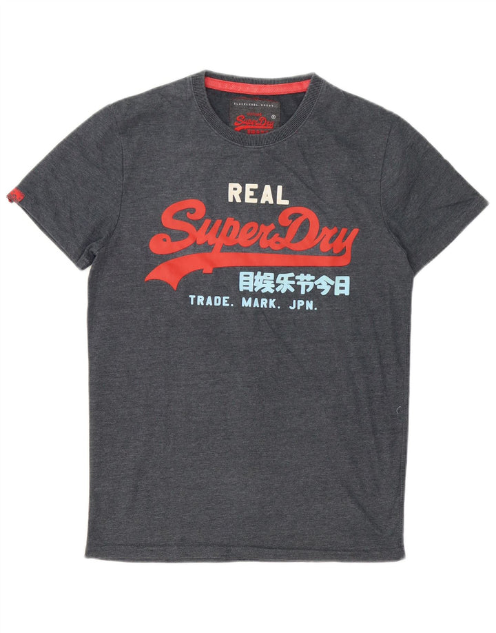 Męski T-shirt z grafiką Superdry, średnioszary, bawełniany