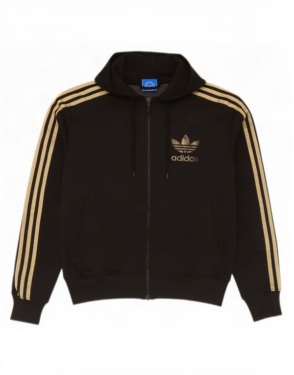 Damski sweter Adidas z grafiką i zamkiem błyskawicznym UK 14, średni czarny poliester