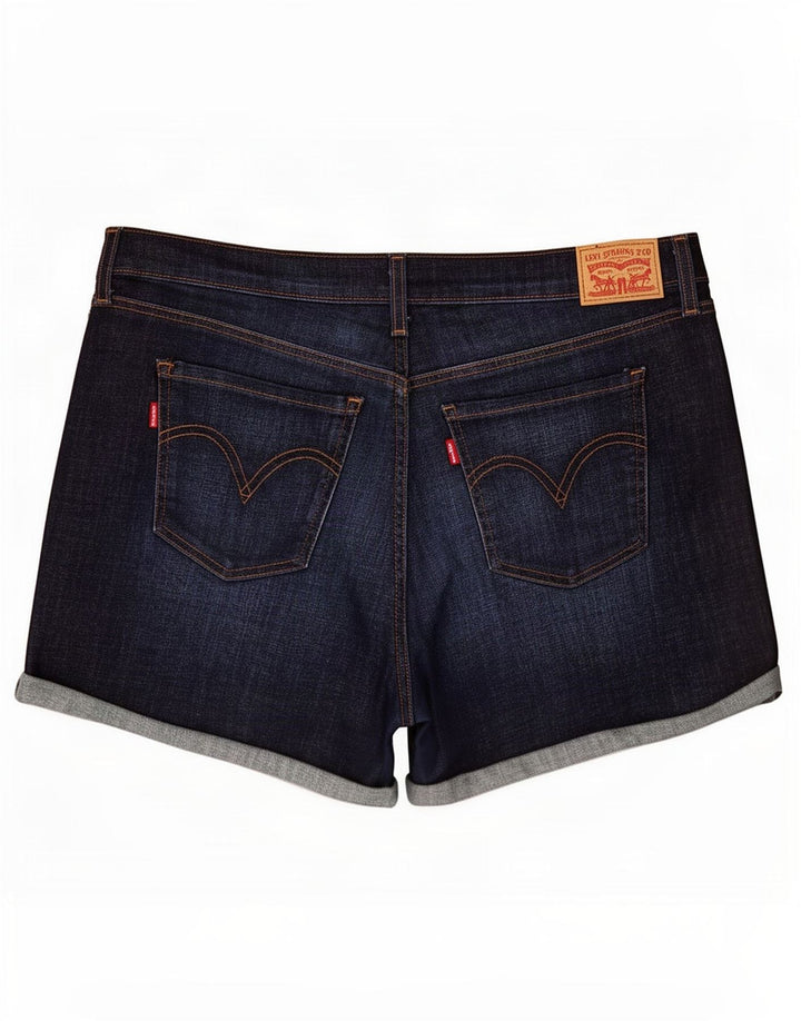Damskie spodenki jeansowe Levi's ze średnim stanem, w trudnej sytuacji, W33, duże, granatowe, bawełniane
