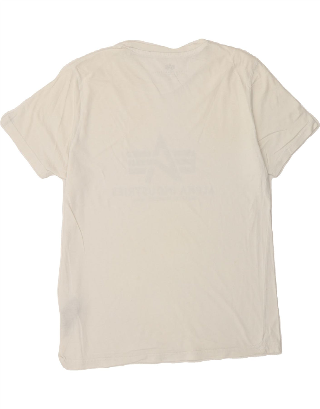 ALPHA INDUSTRIES Mens Graphic T-Shirt Top Medium White Cotton Vintage Alpha Industries and Second-Hand Alpha Industries from Messina Hembry 