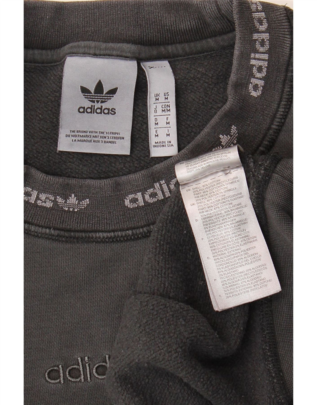 Męska bluza ADIDAS z graficznym luźnym krojem, średnioszara, bawełniana