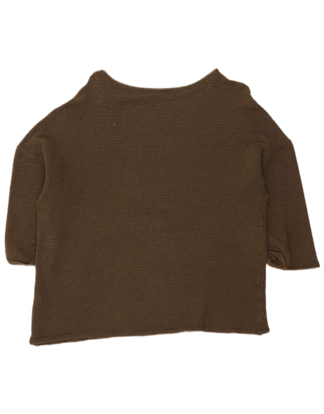 Damski top oversize Zara z rękawem 3/4, UK 14, średni khaki, wiskoza