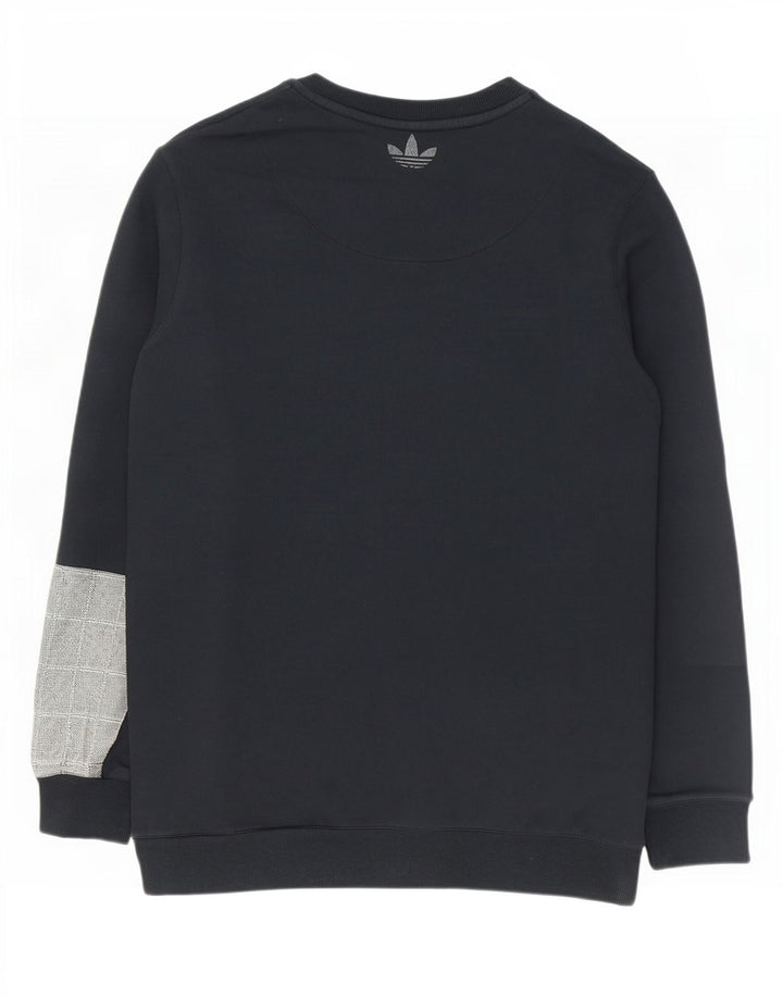 Męska bluza Adidas z grafiką, duża, czarna, bawełniana z blokami kolorów