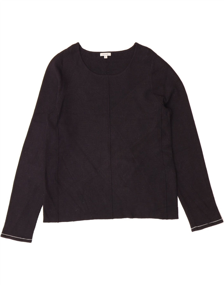 JIGSAW Womens Boat Neck Jumper Sweater UK 12 Medium Black Viscose Vintage Jigsaw and Second-Hand Jigsaw from Messina Hembry 