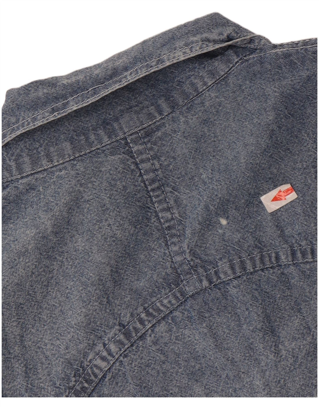 Damska koszula jeansowa oversize w stylu vintage UK 14, średnia niebieska bawełna