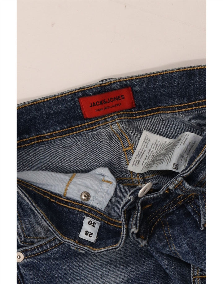 Męskie jeansy typu slim w trudnej sytuacji Jack & Jones W28 L30, niebieska bawełna