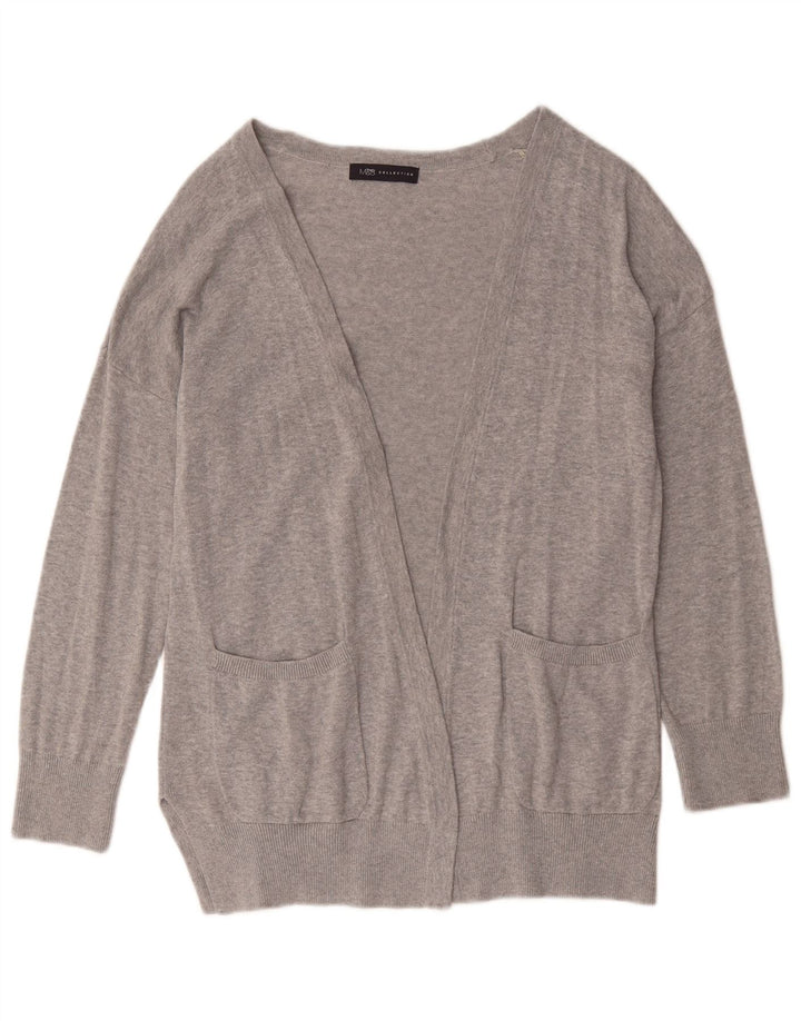 Marks & Spencer Damski sweter rozpinany UK 14, średnioszary, bawełniany