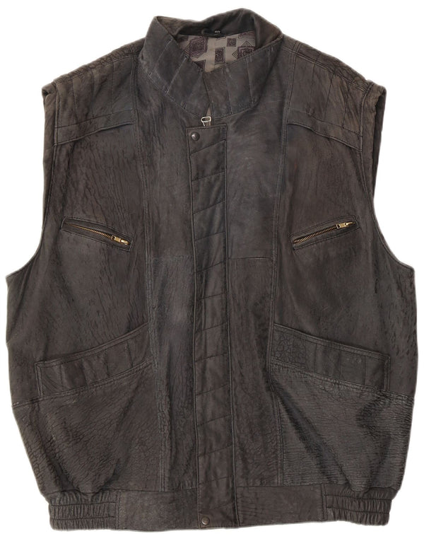 Męska zamszowa kamizelka w stylu vintage UK 42 XL Szary nadruk zwierzęcy