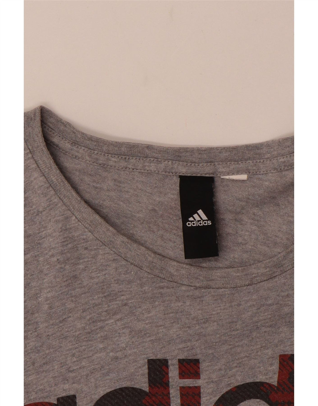 Męski T-shirt z grafiką ADIDAS, mały, szary