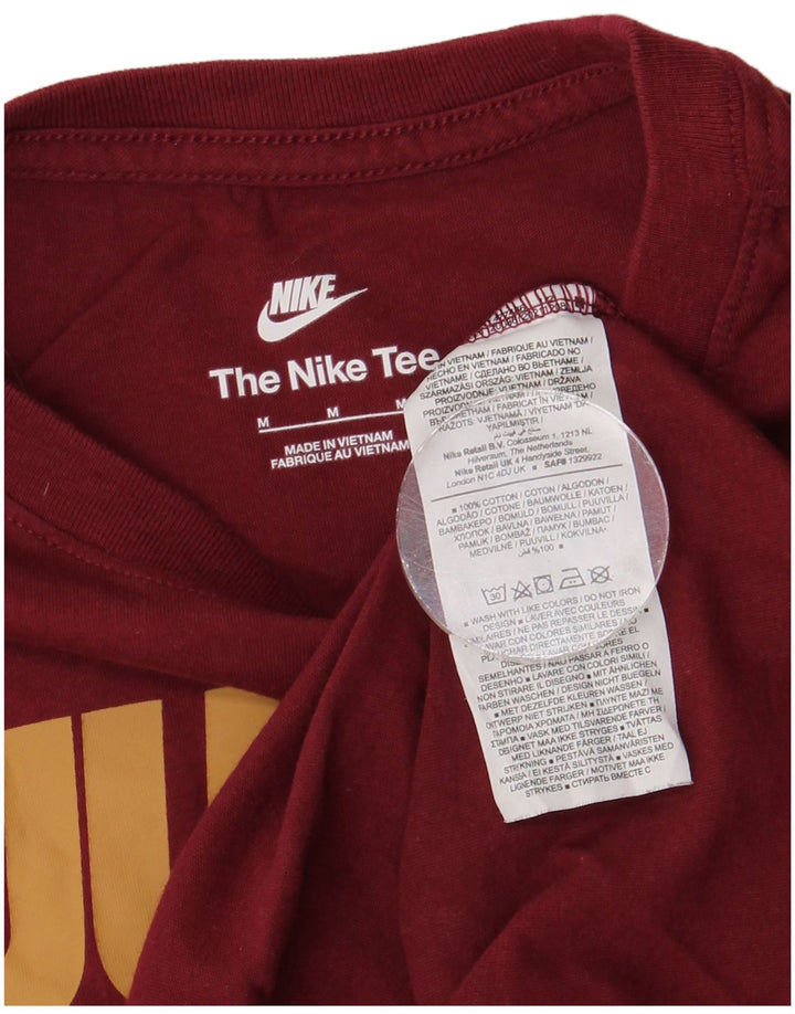 Męska koszulka z grafiką NIKE Top, średnia, bordowa bawełna