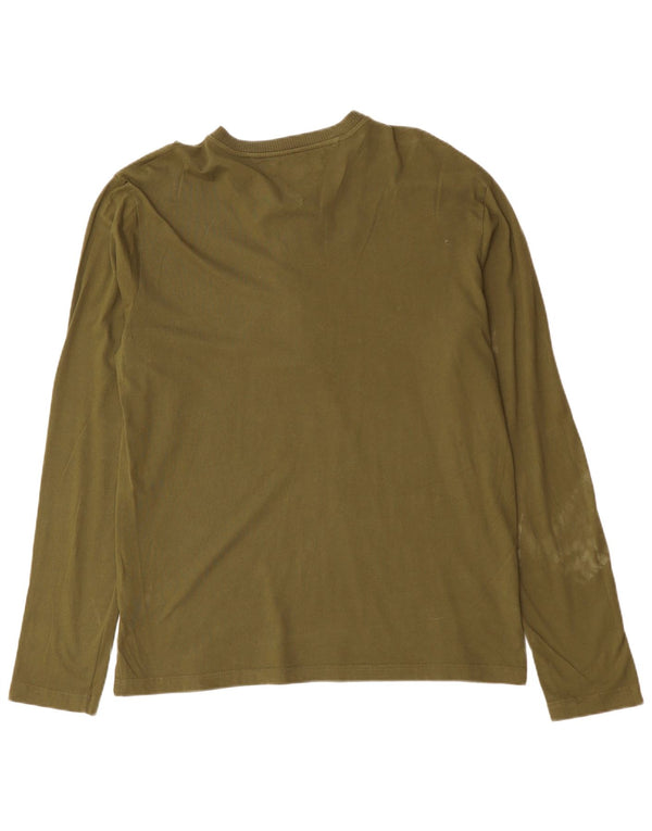 TOMMY HILFIGER Męski top z długim rękawem, 2XL, bawełniany khaki
