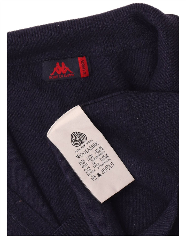 Męski sweter Kappa XL granatowy z dziewiczej wełny
