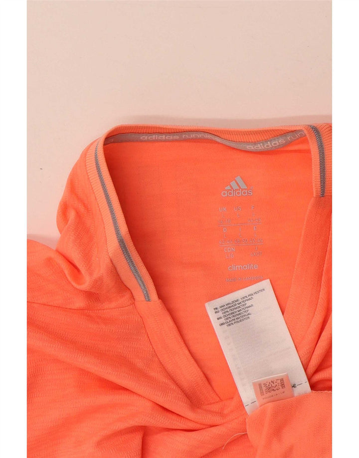 Damska koszulka Adidas Climalite z długim rękawem, UK 16/18, duży, pomarańczowy poliester