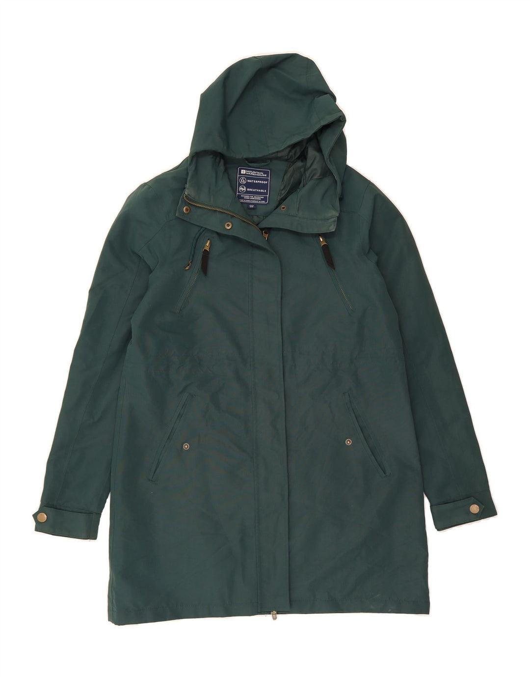 MOUNTAIN WAREHOUSE Womens Hooded Raincoat UK 12 Medium  Green Polyester Vintage Mountain Warehouse and Second-Hand Mountain Warehouse from Messina Hembry 