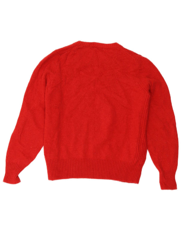 Marks & Spencer Damski sweter z dekoltem w łódkę, UK 18 XL, czerwona owcza wełna