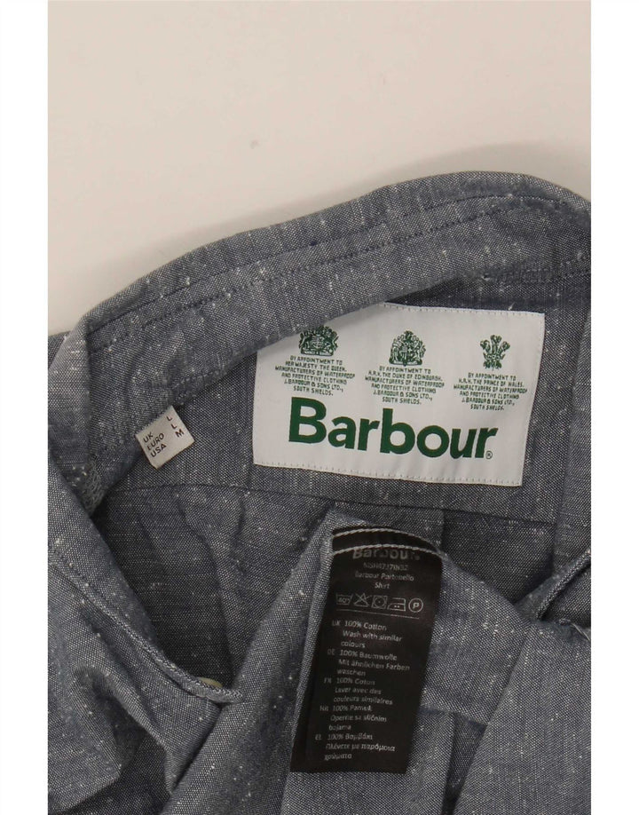 Męska koszula z krótkim rękawem Barbour, duża, szara, bawełniana w plamki