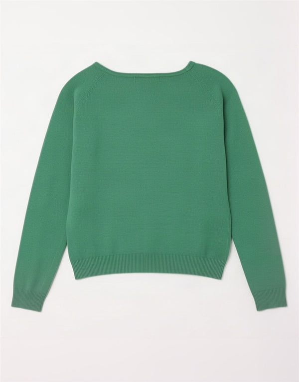Krótki top damski Zara UK 14 Large Green Cotton