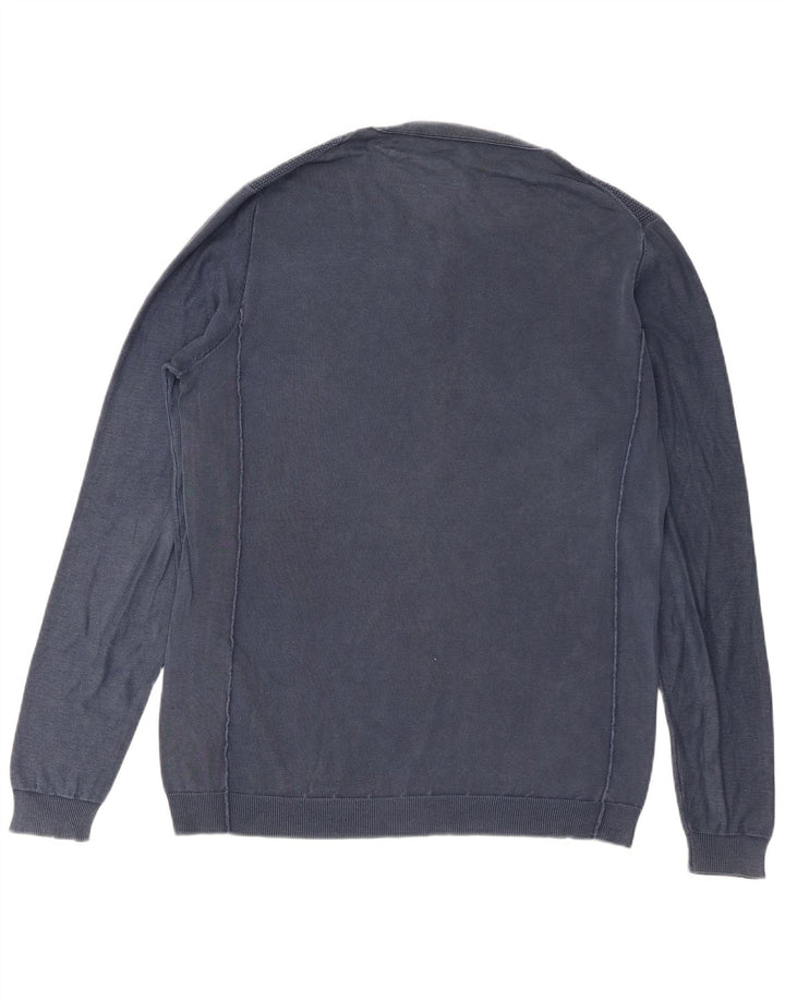 Męski sweter z okrągłym dekoltem Gas XL, niebieska bawełna