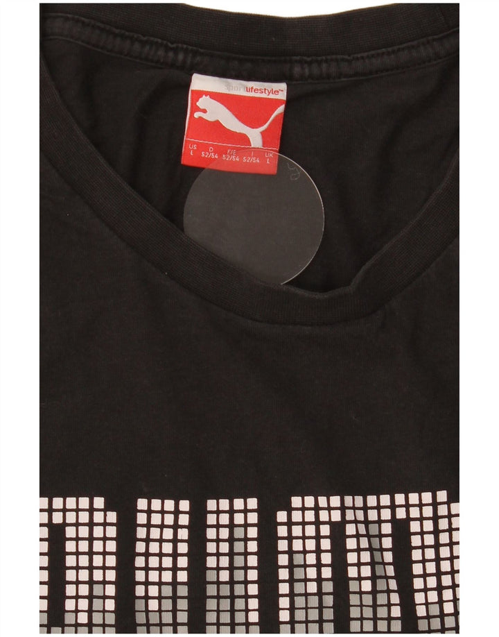 Męski T-shirt z grafiką PUMA, duży, czarny