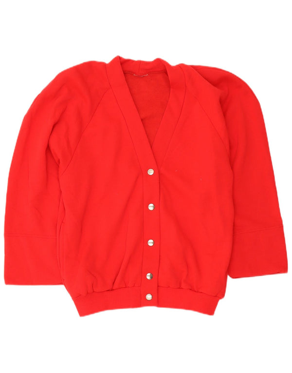 Vintage damski sweter oversize UK 10 Small Red Cotton