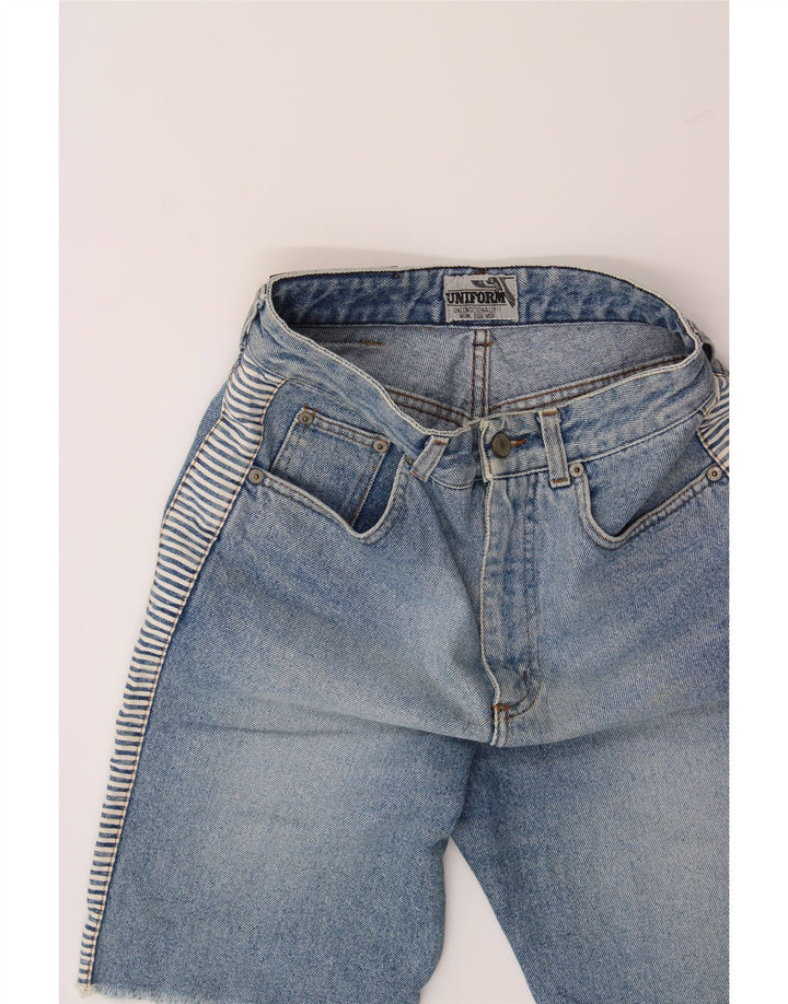 UNIFORM Womens High Waist Denim Shorts W28 Medium Blue Vintage Uniform and Second-Hand Uniform from Messina Hembry 