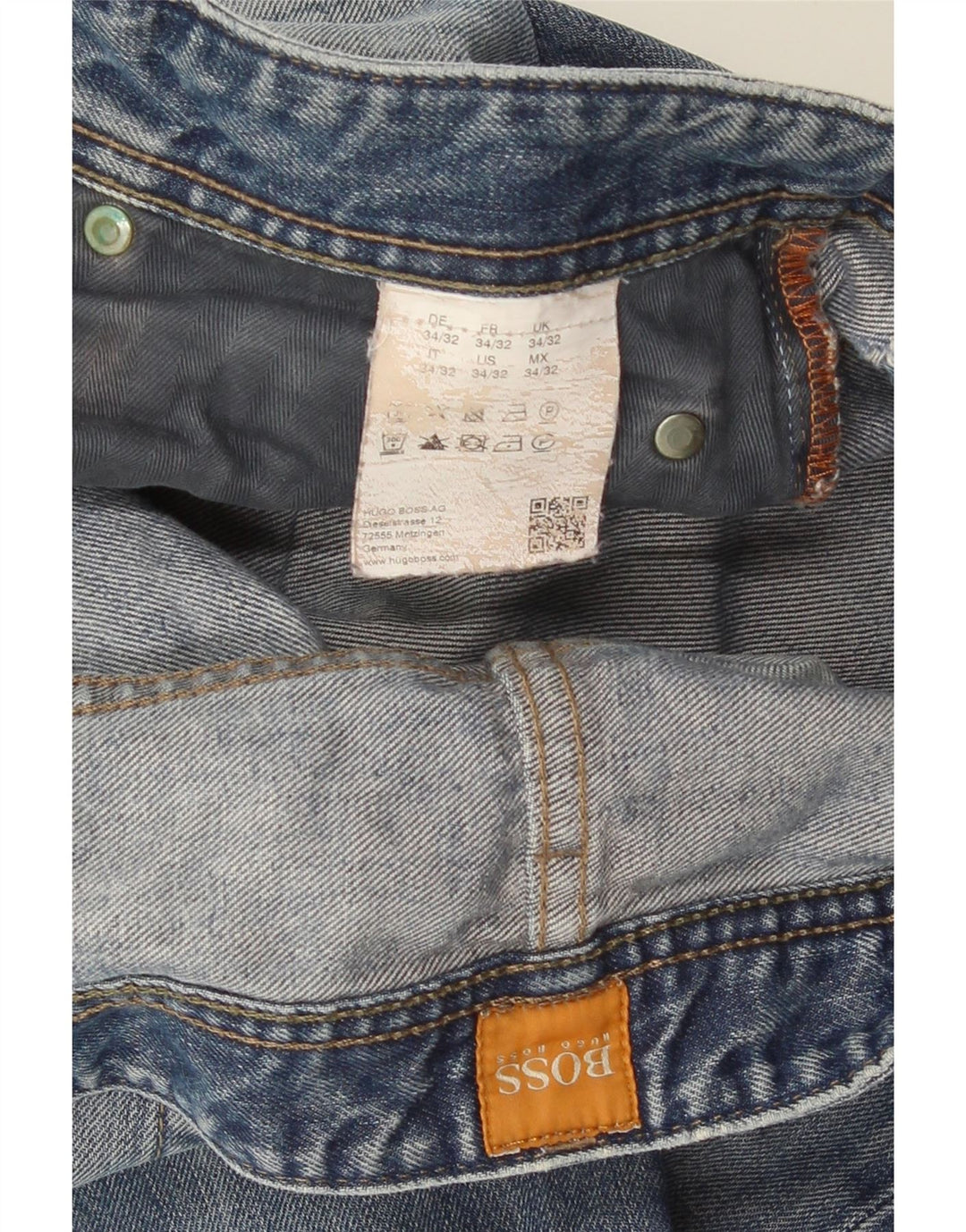 Męskie proste dżinsy Hugo Boss W34 L27 Niebieskie bawełniane