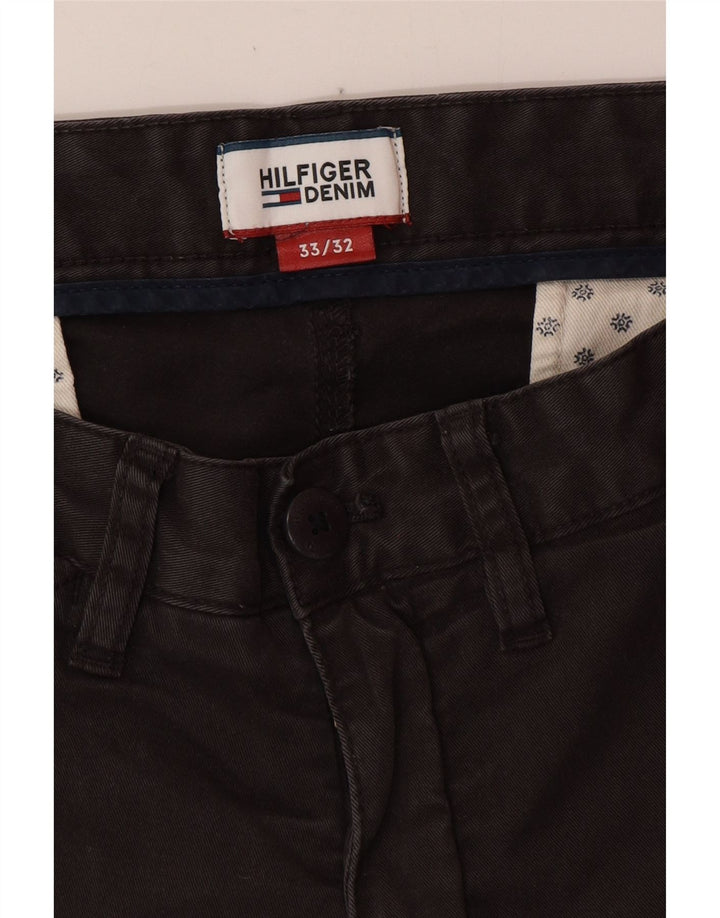 Męskie proste spodnie chino TOMMY HILFIGER W33 L32 Szara bawełna