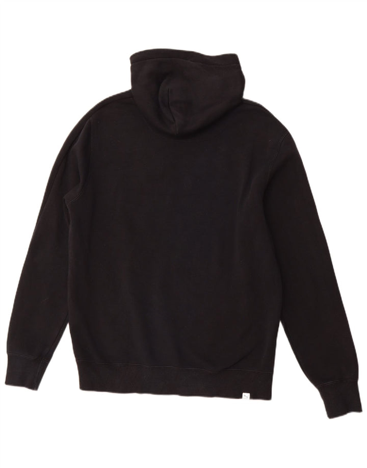 Męski sweter z kapturem i grafiką PUMA, średni czarny, bawełniany, sportowy