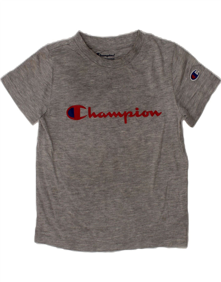 CHAMPION Boys Graphic T-Shirt Top 5-6 Years Grey Cotton Vintage Champion and Second-Hand Champion from Messina Hembry 