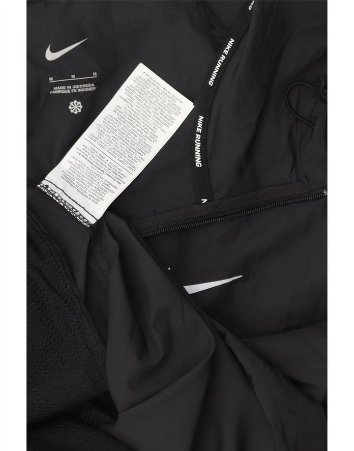 Damska kurtka przeciwdeszczowa NIKE z kapturem, oversize UK 14, średni czarny poliester
