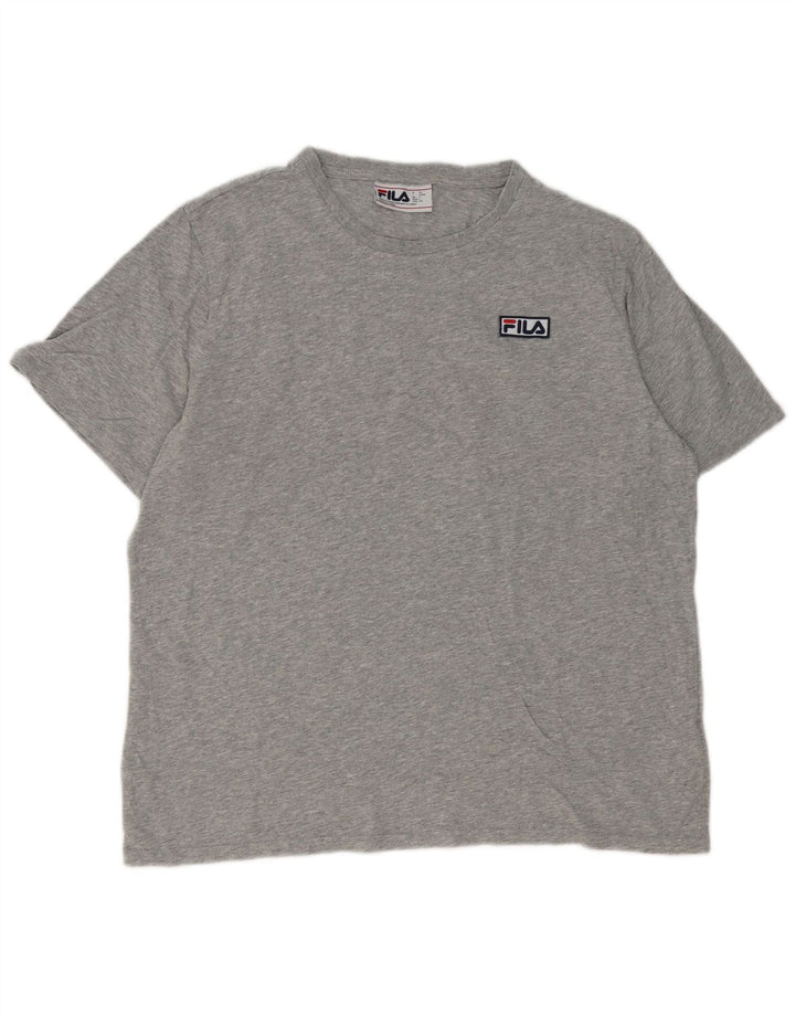 T-shirt męski Fila, duży, szary, z bawełny w plamki