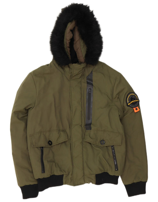 Męska kurtka bomber z kapturem Superdry Everest Mountain Parka UK 40, duża khaki