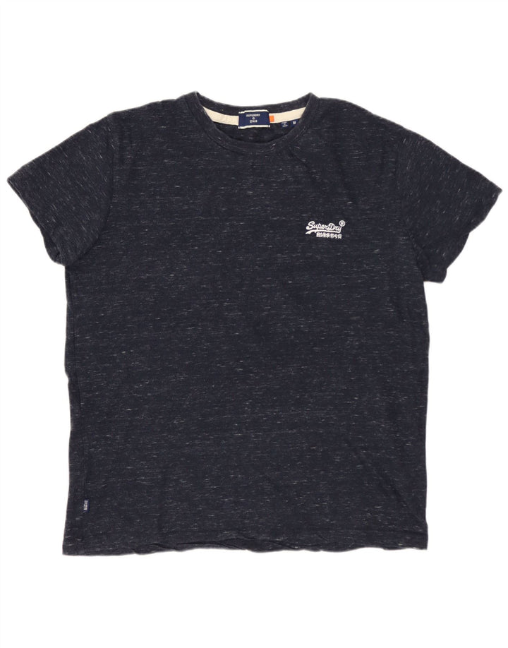SUPERDRY Męski T-shirt Top Średni Granatowy Bawełniany Nakrapiany