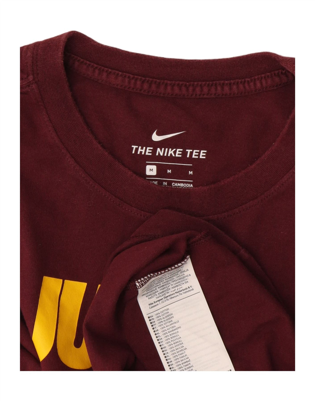 Męska koszulka z grafiką Nike, średnia, bordowa bawełna
