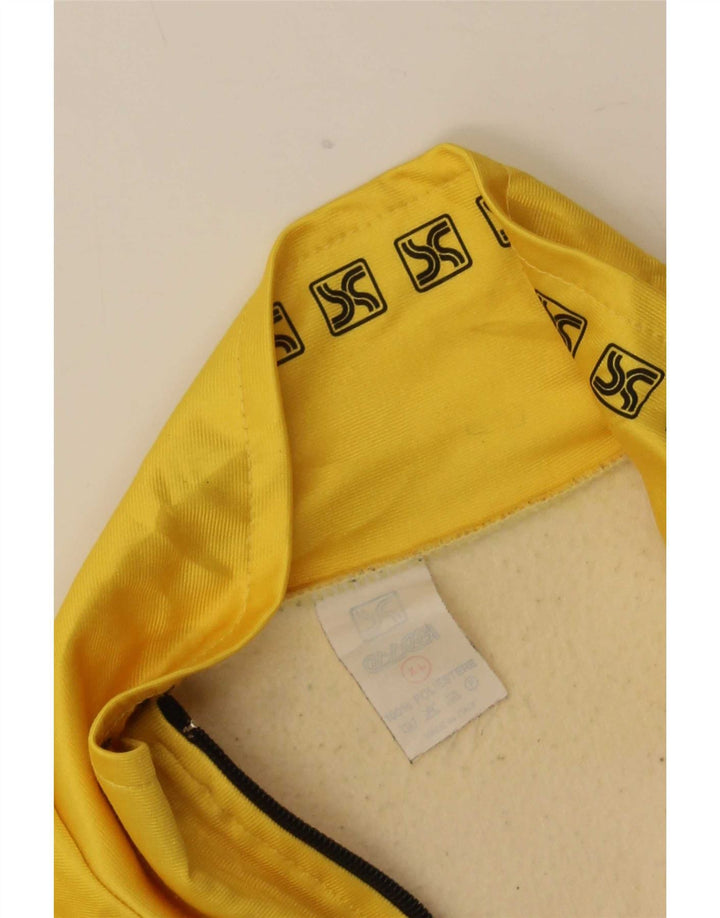 Vintage męska graficzna bluza dresowa XL z poliestru w żółte paski