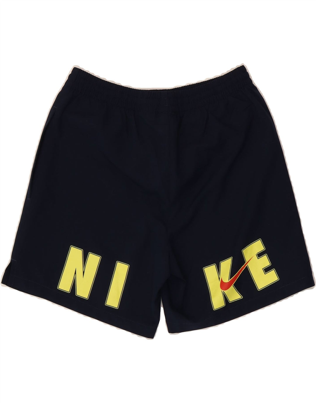 NIKE Mens Graphic Sport Shorts Small  Navy Blue Vintage Nike and Second-Hand Nike from Messina Hembry 
