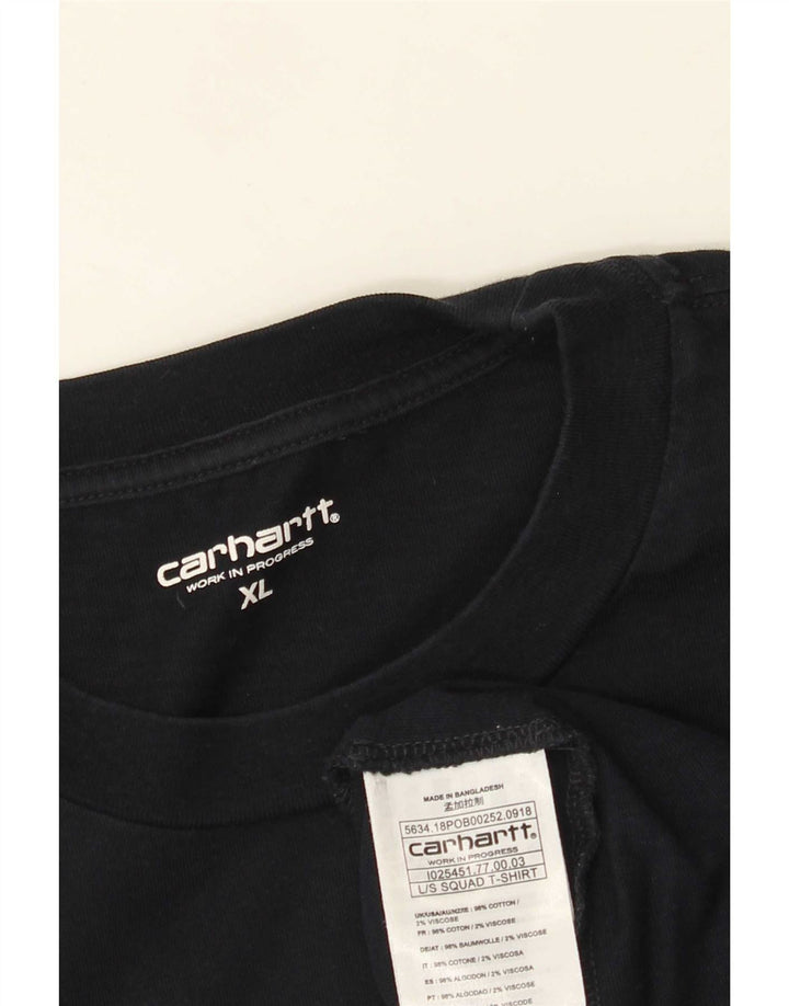 Męski top Carhartt z długim rękawem XL, granatowy, bawełniany