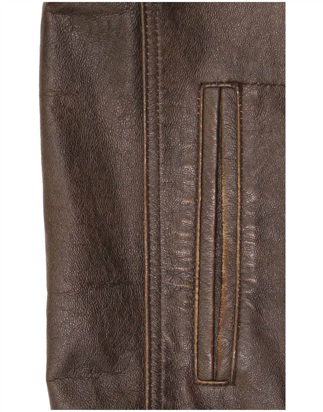 Męska kurtka skórzana Route 66 UK 40, duża brązowa skóra