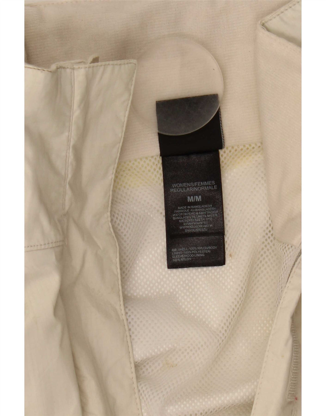 Damska kurtka przeciwdeszczowa z kapturem The North Face UK 14, średni biały nylon