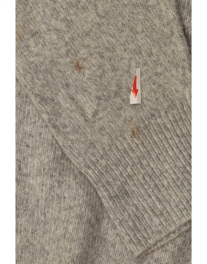 Sweter damski Zara Oversize z dekoltem w kształcie litery V, UK 10, mały, szary, nakrapiany