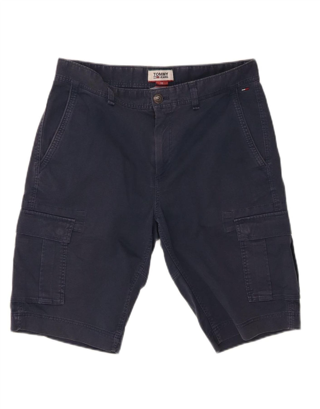 TOMMY HILFIGER Mens Cargo Shorts W30 Medium  Navy Blue Cotton