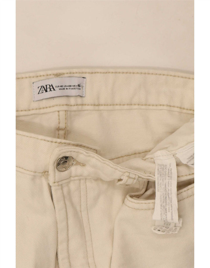 Damskie proste dżinsy Zara EU 40 Medium W30 L27 Biała bawełna